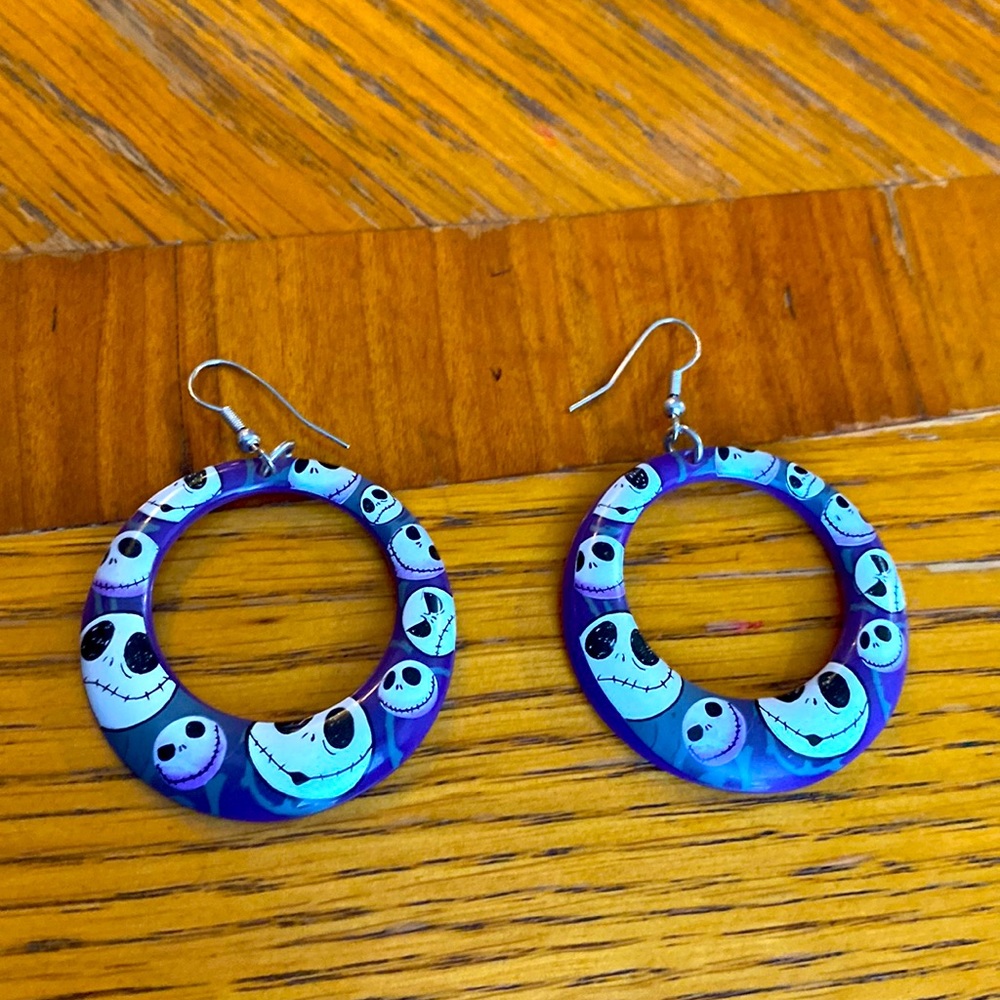 Disney Nightmare before Xmas dangling hoop earrings